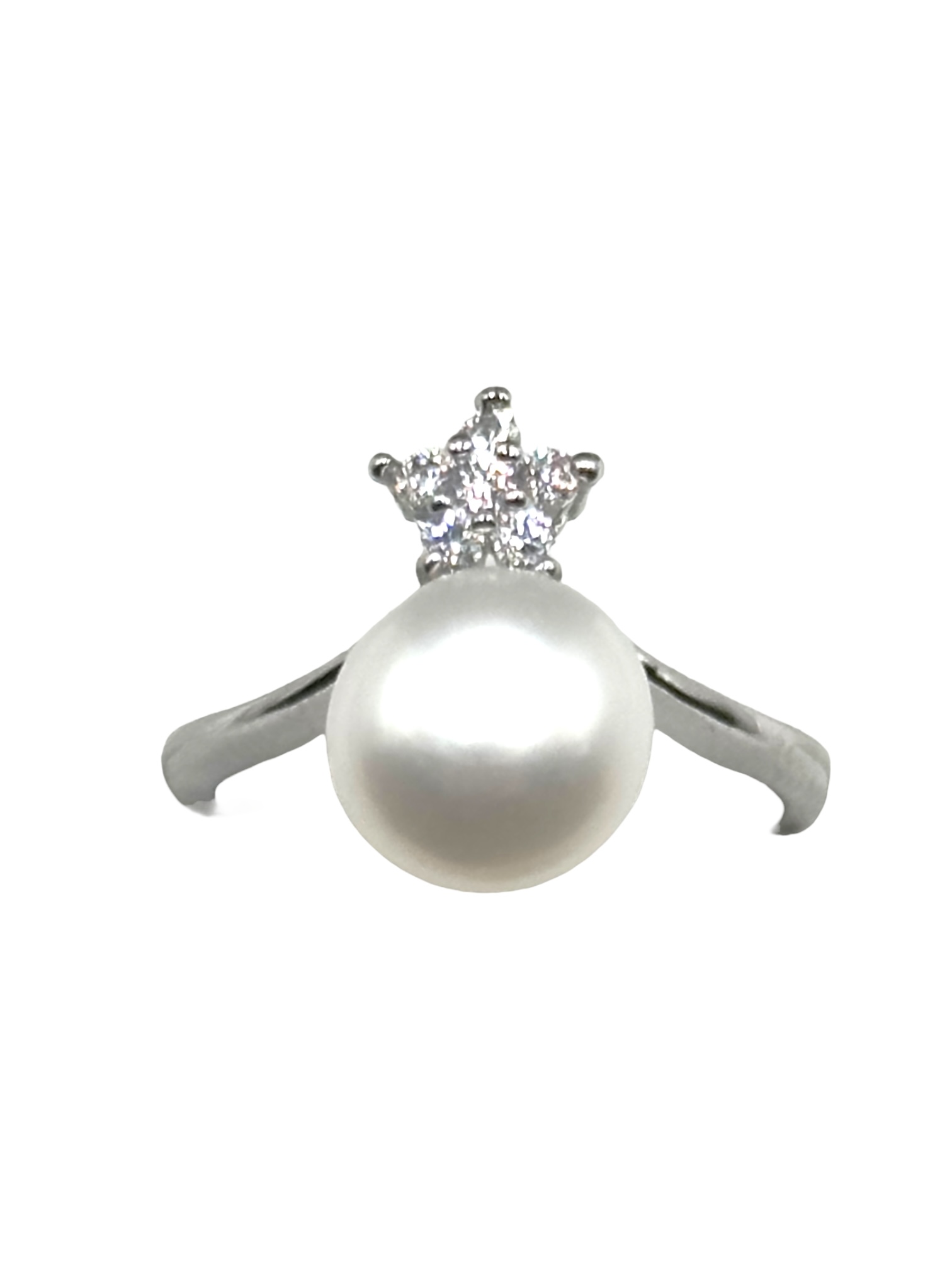 8 – 9 mm White Pearl Star Shaped Ring