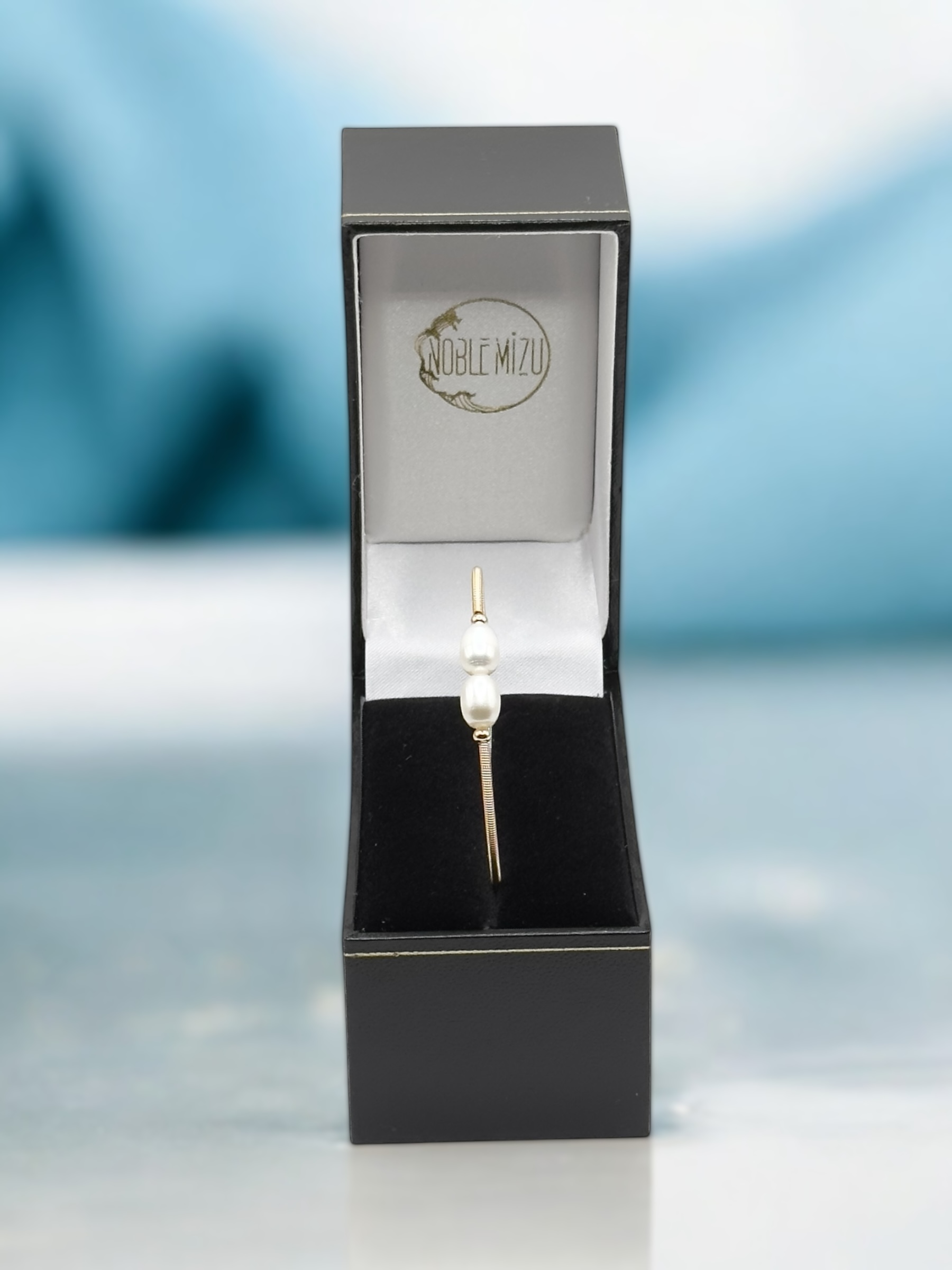 6 – 7 mm White Pearl Gold Plated Bangle