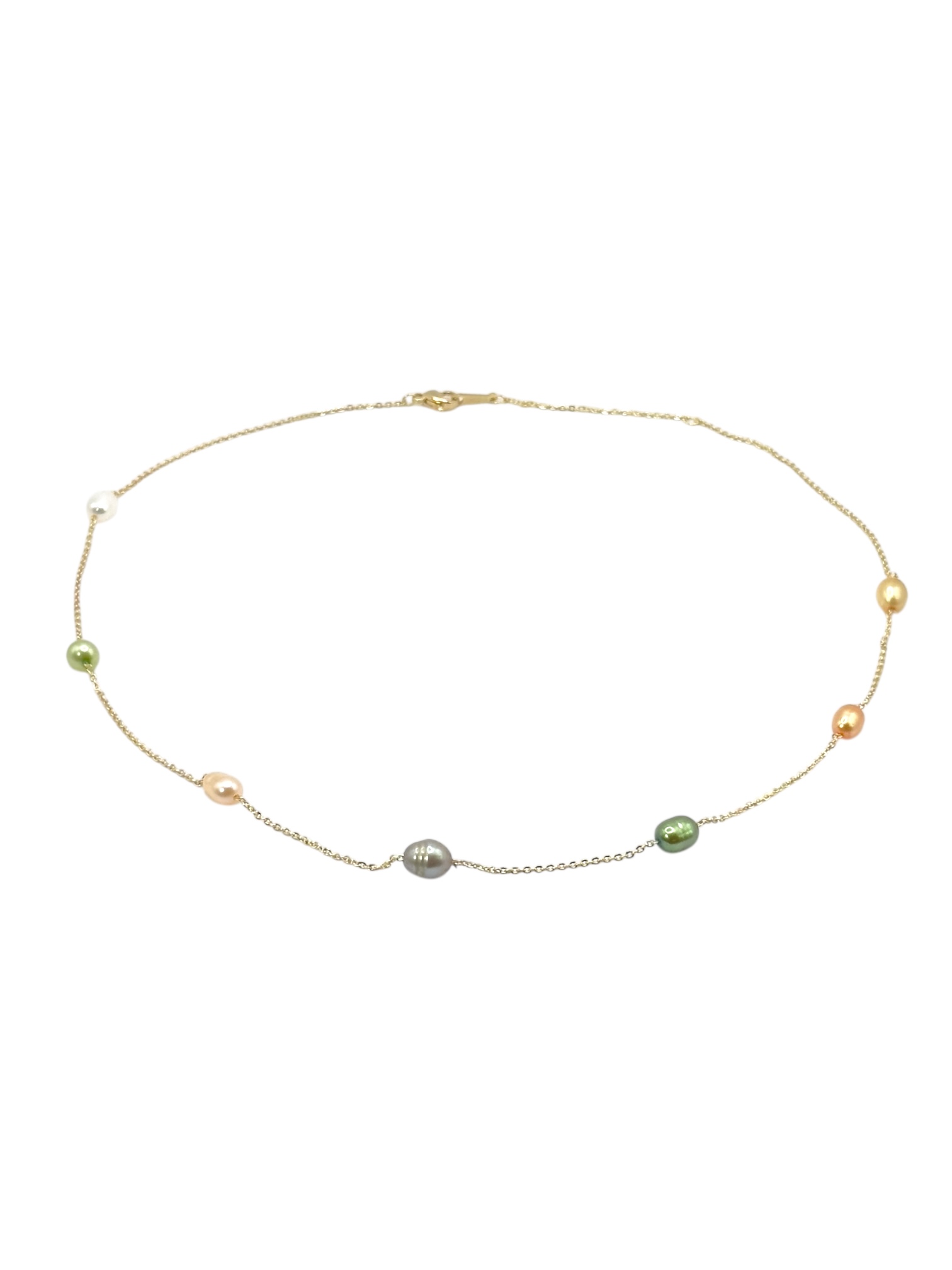 5 – 6 mm Multi Color Pearl Chain Necklace