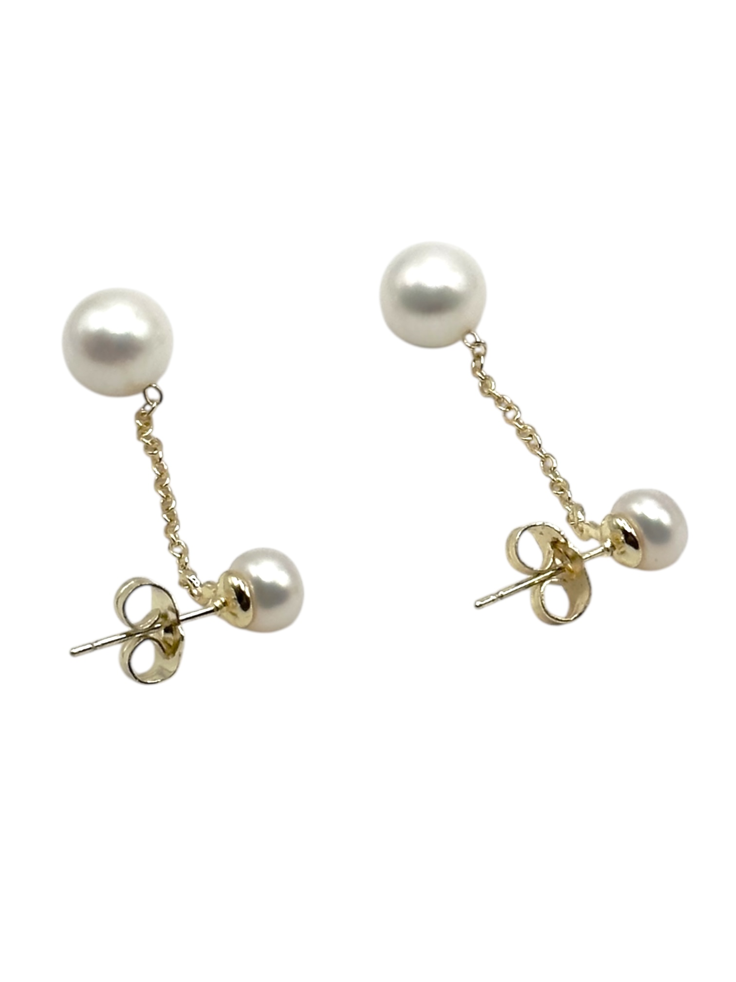 9 – 10 mm White Pearl Dangling Earrings