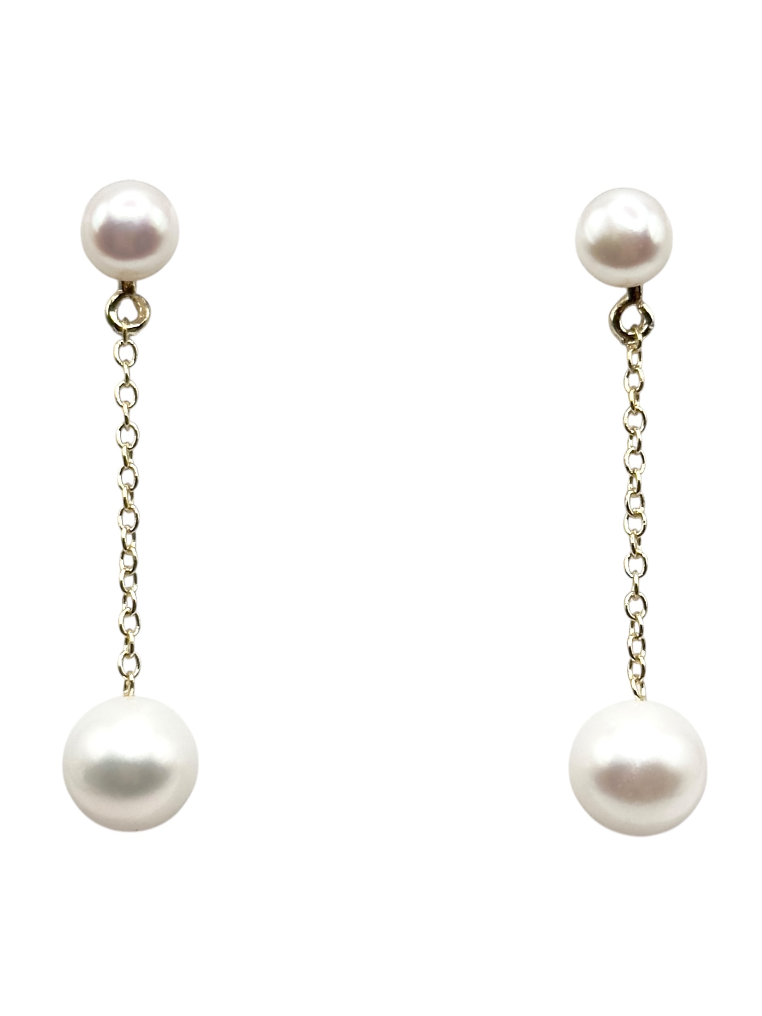 9 – 10 mm White Pearl Dangling Earrings