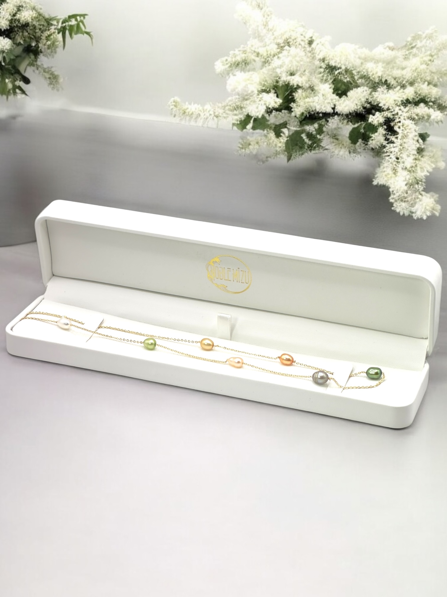 5 – 6 mm Multi Color Pearl Chain Necklace