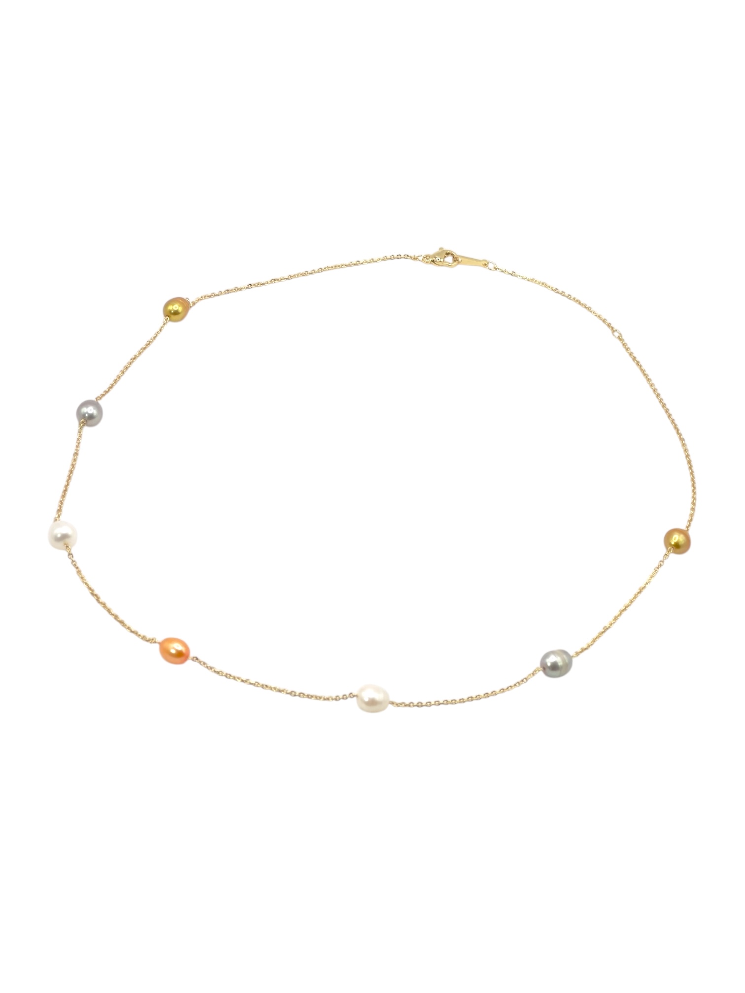 5 – 6 mm Multi Color Pearl Chain Necklace