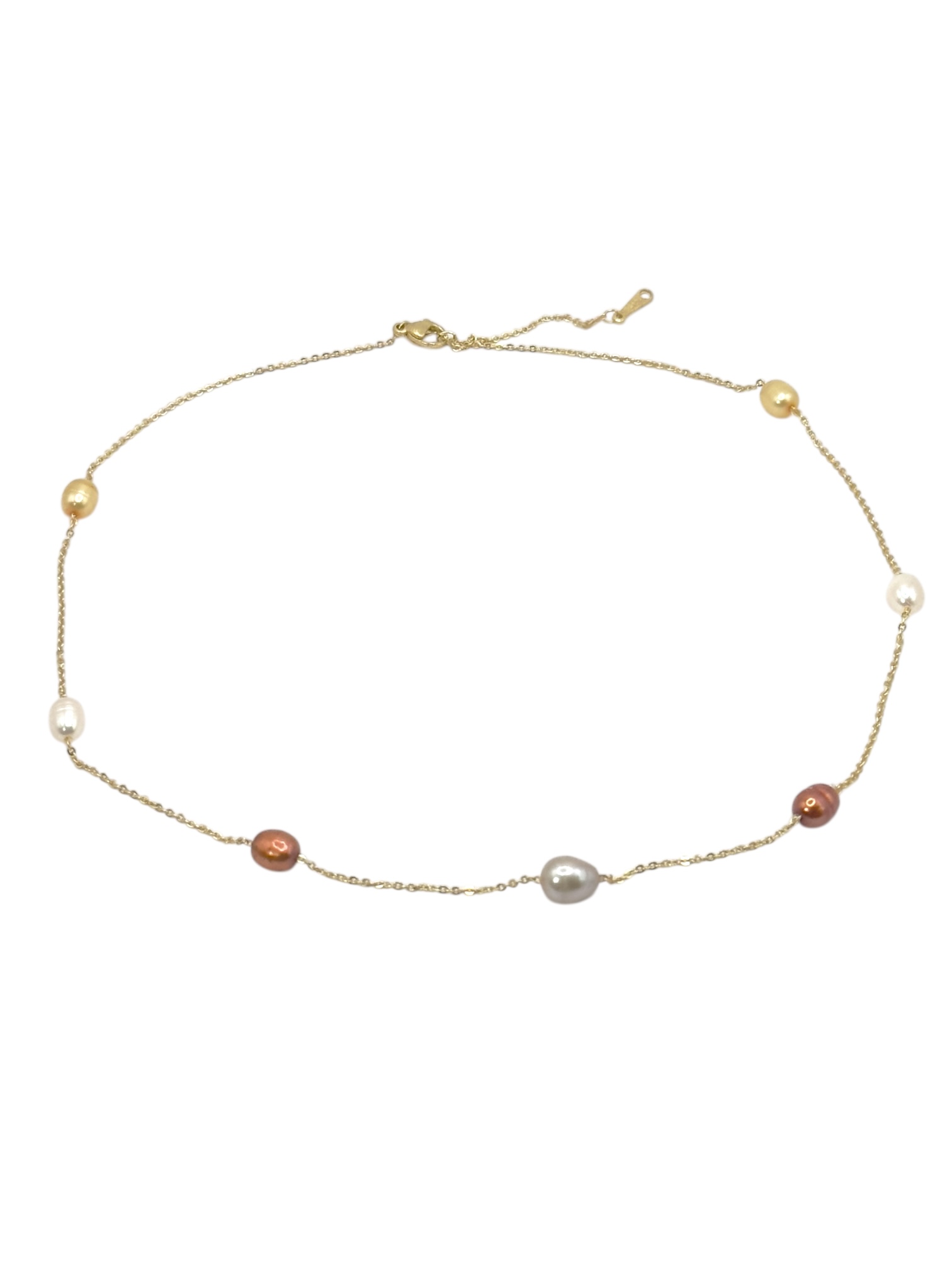 5 – 6 mm Multi Color Pearl Chain Necklace