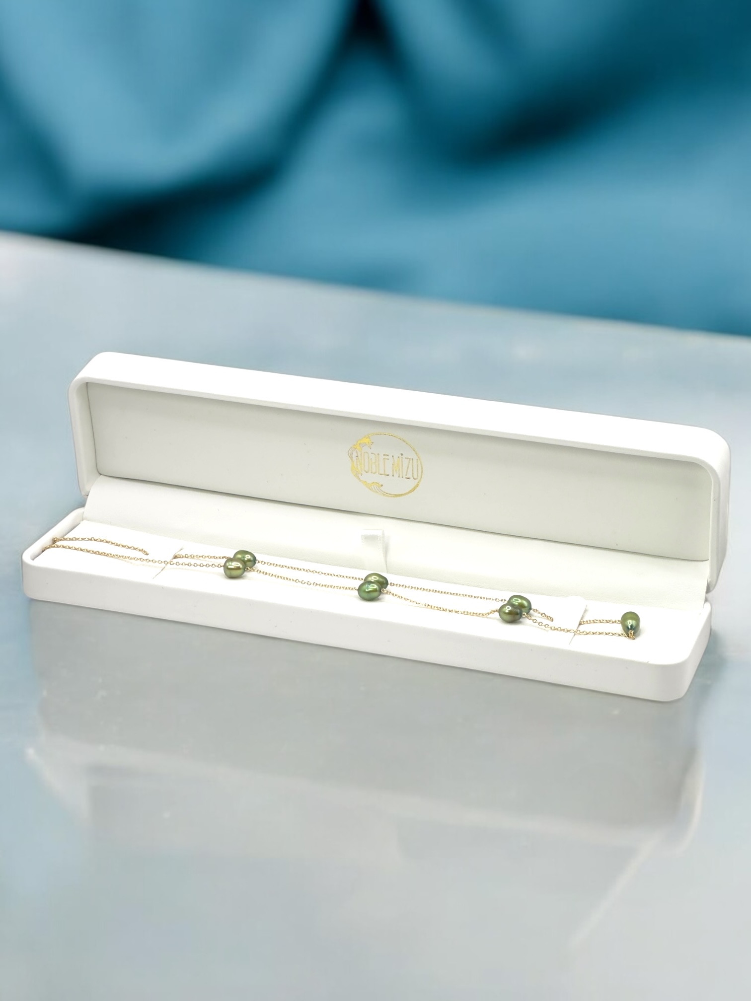 6 – 7 mm Green Pearl Chain Necklace