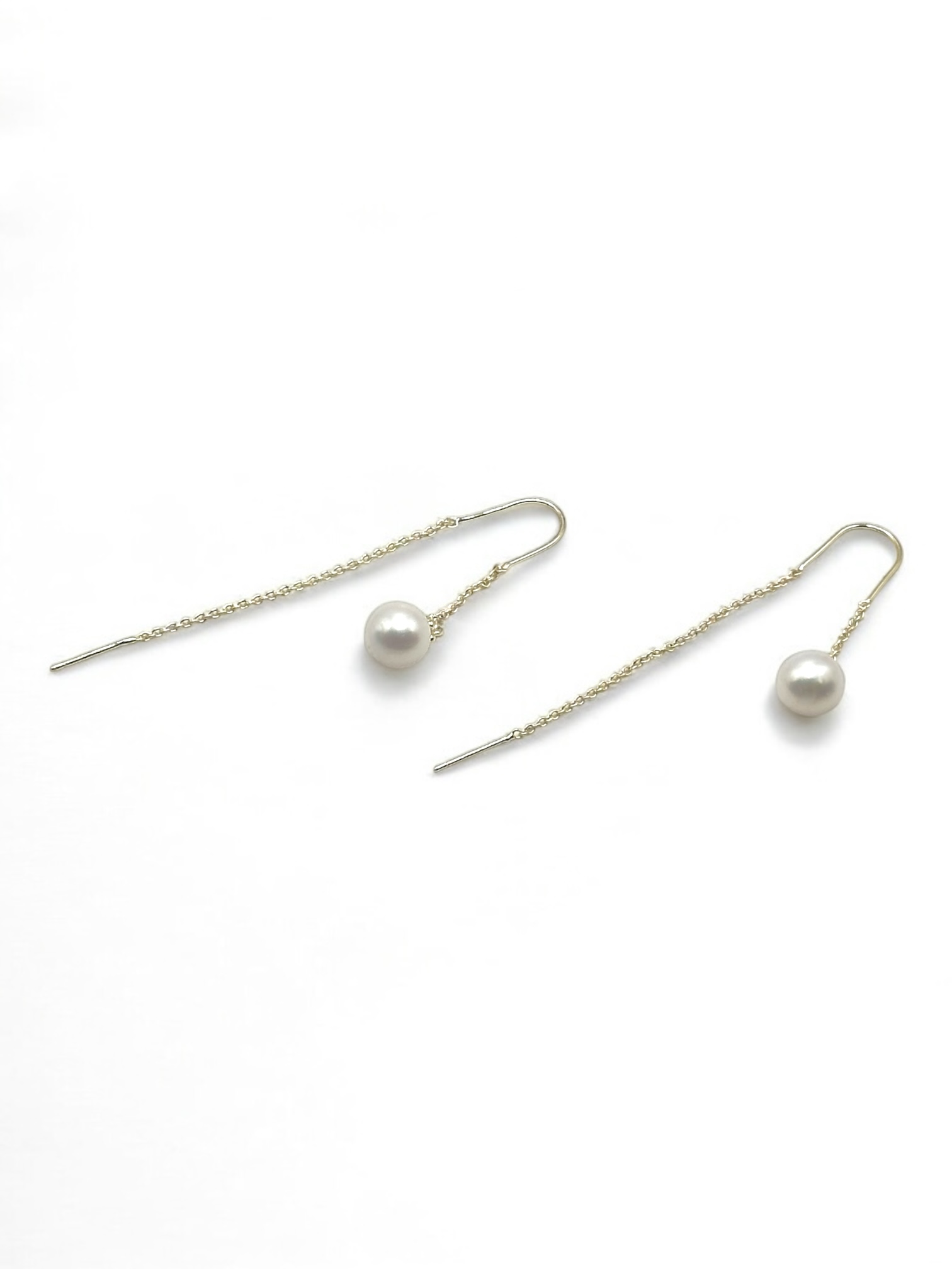 8 – 9 mm White Pearl Hook Dangling Earrings