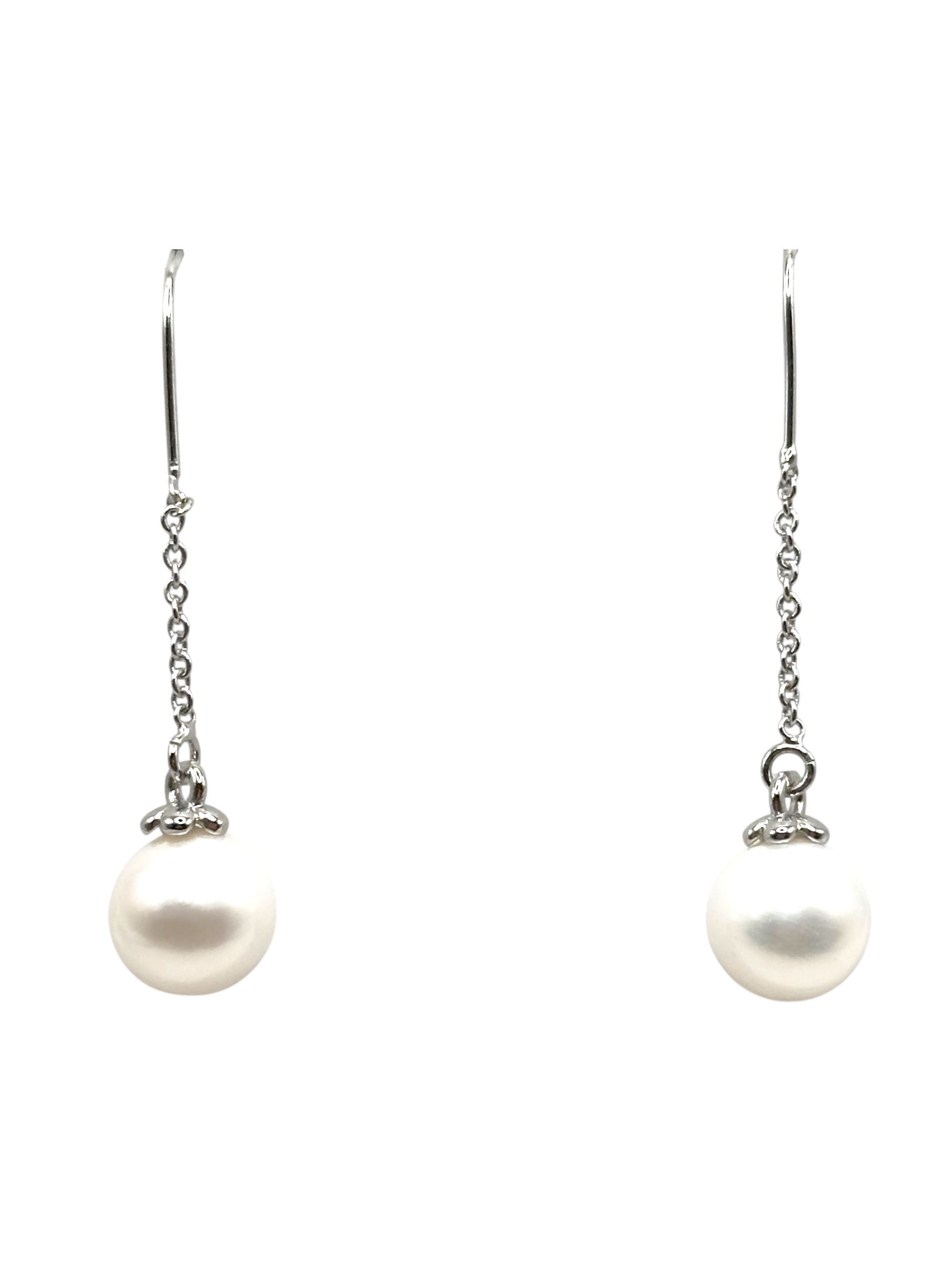 9 – 10 mm White Pearl Hook Dangling Earrings