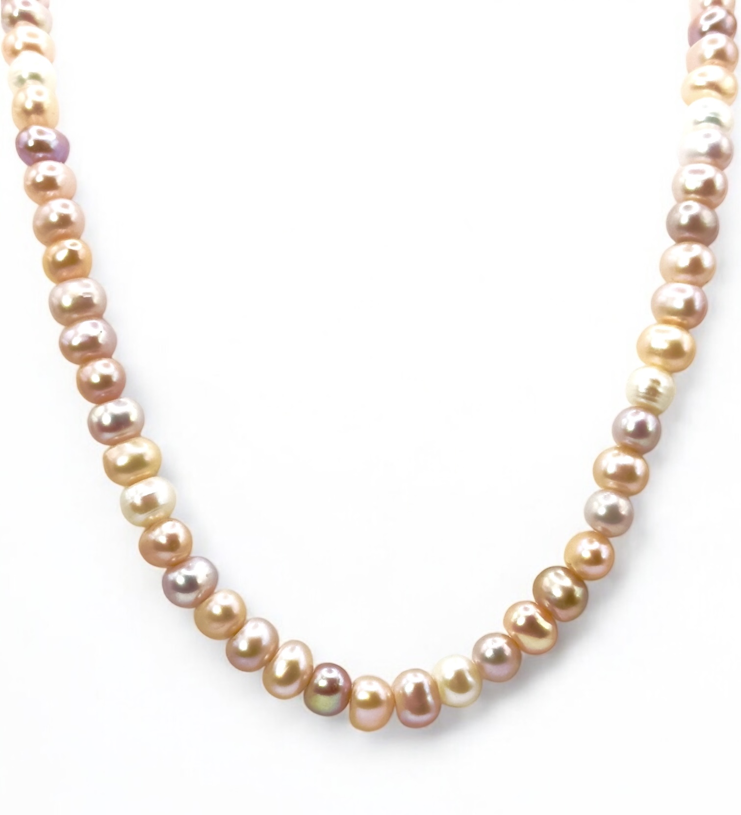 6 – 7 mm Multi Color Oval Pearl Necklace Strand
