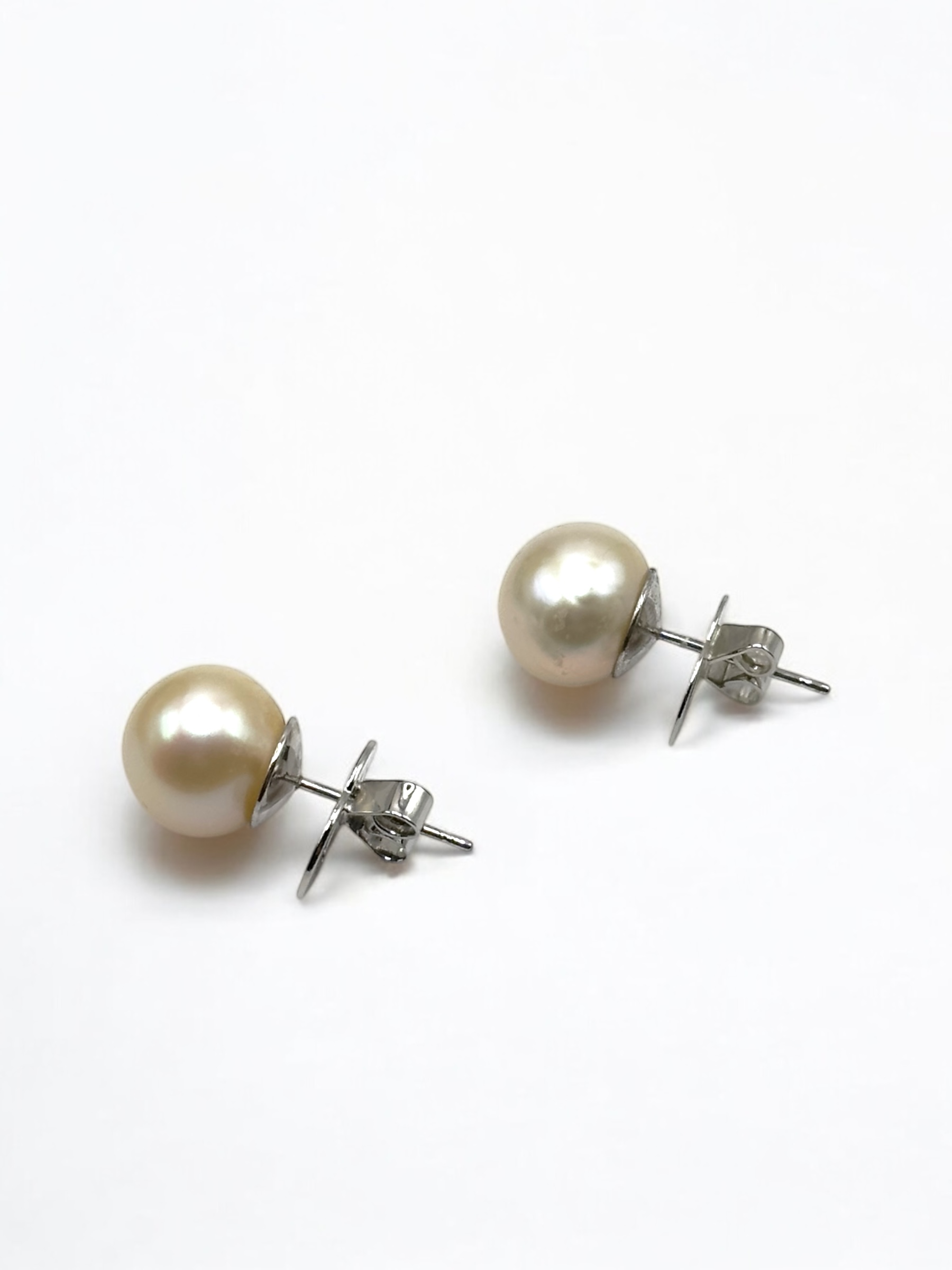 11 – 12 mm Cream Pearl Stainless Stud Earrings