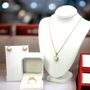 7 – 8 mm Cream Pearl Cluster Crystal Set