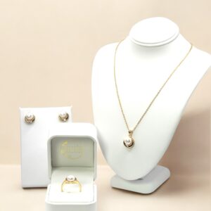 8 – 9 mm White Pearl Halo Set